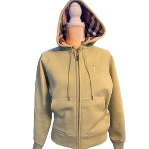 New Burberry Women Mint Green Zip up hoodie in “B Collection “